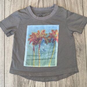 Little Bipsy Gray Tee with Colorful Palm Print